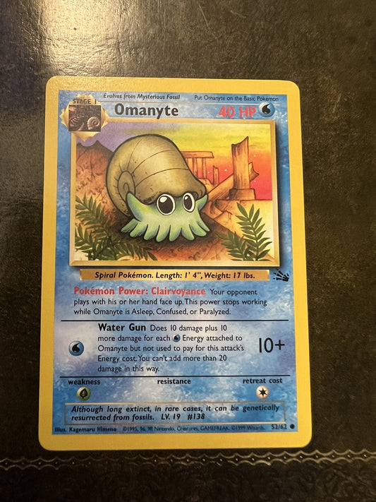 Pokemon Card Omanyte 1990s Common