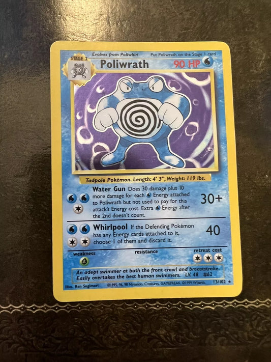 Pokemon Card Poliwrath Holo 1990s