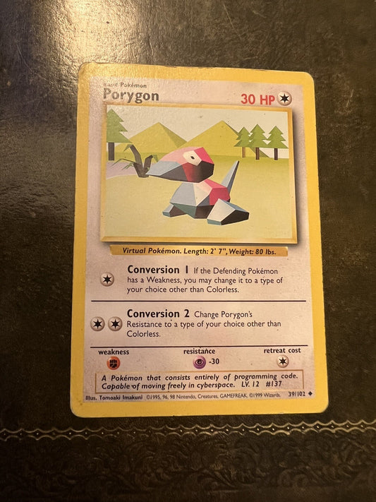 Pokemon Card Porygon 1990s Uncommon