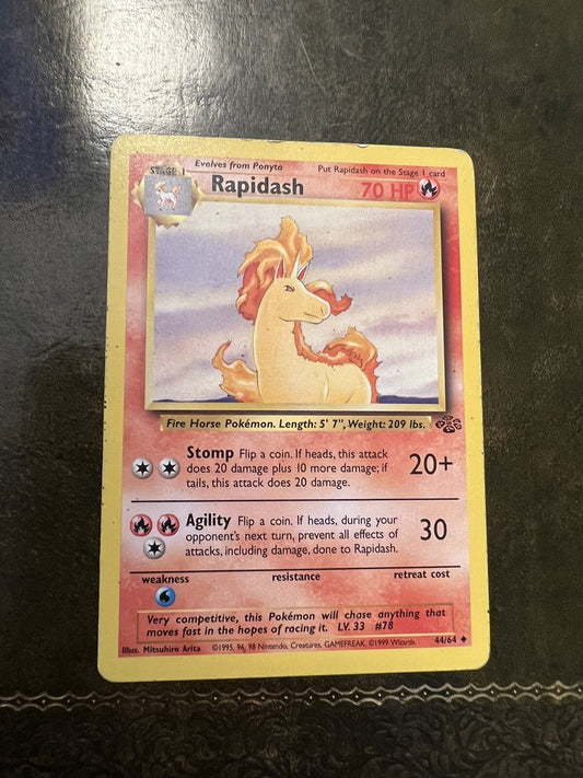 Pokemon Card Rapidash Uncommon 1990s