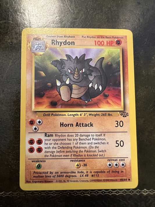 Pokemon Card Rhydon Uncommon 1990s