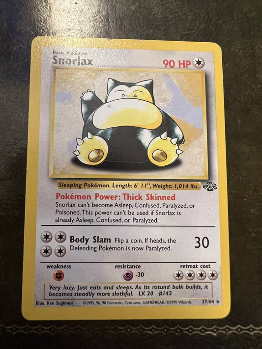 Pokemon Card Snorlax Rare 1990s