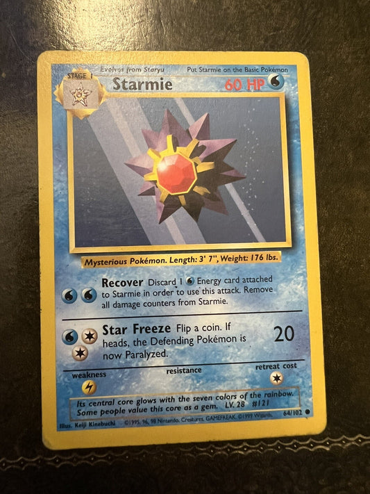 Pokemon Card Starmie Common 1990s
