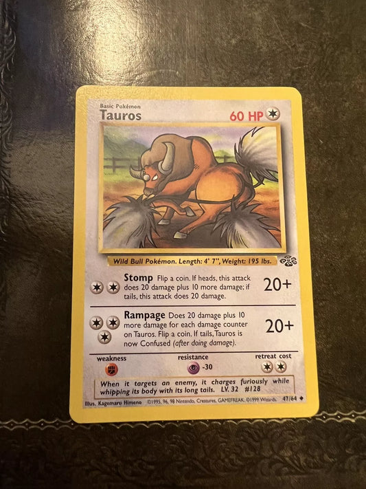 Pokemon Card Tauros Uncommon 1990s