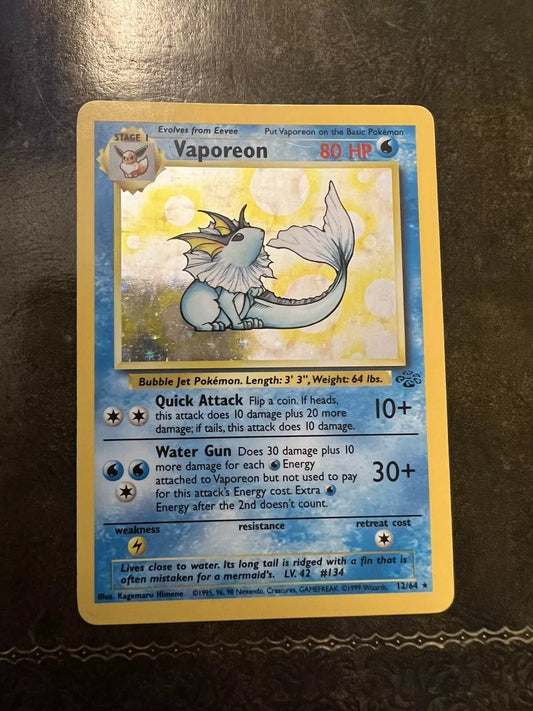 Pokemon Card Vaporeon Halo 1990s Rare