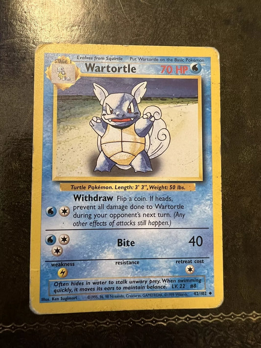 Pokemon Card Wartortle 1990s Uncommon