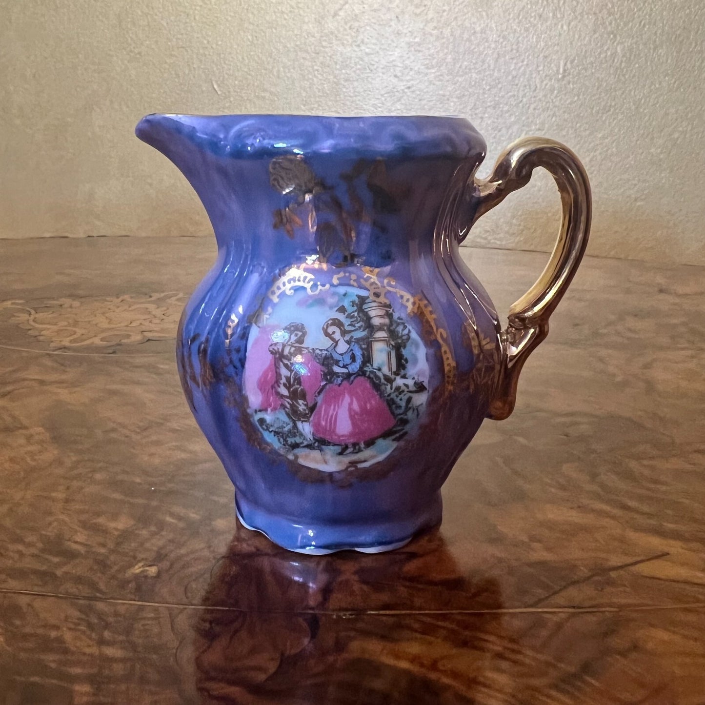 Purple Pearl Courting Print Demitasse Creamer Jug
