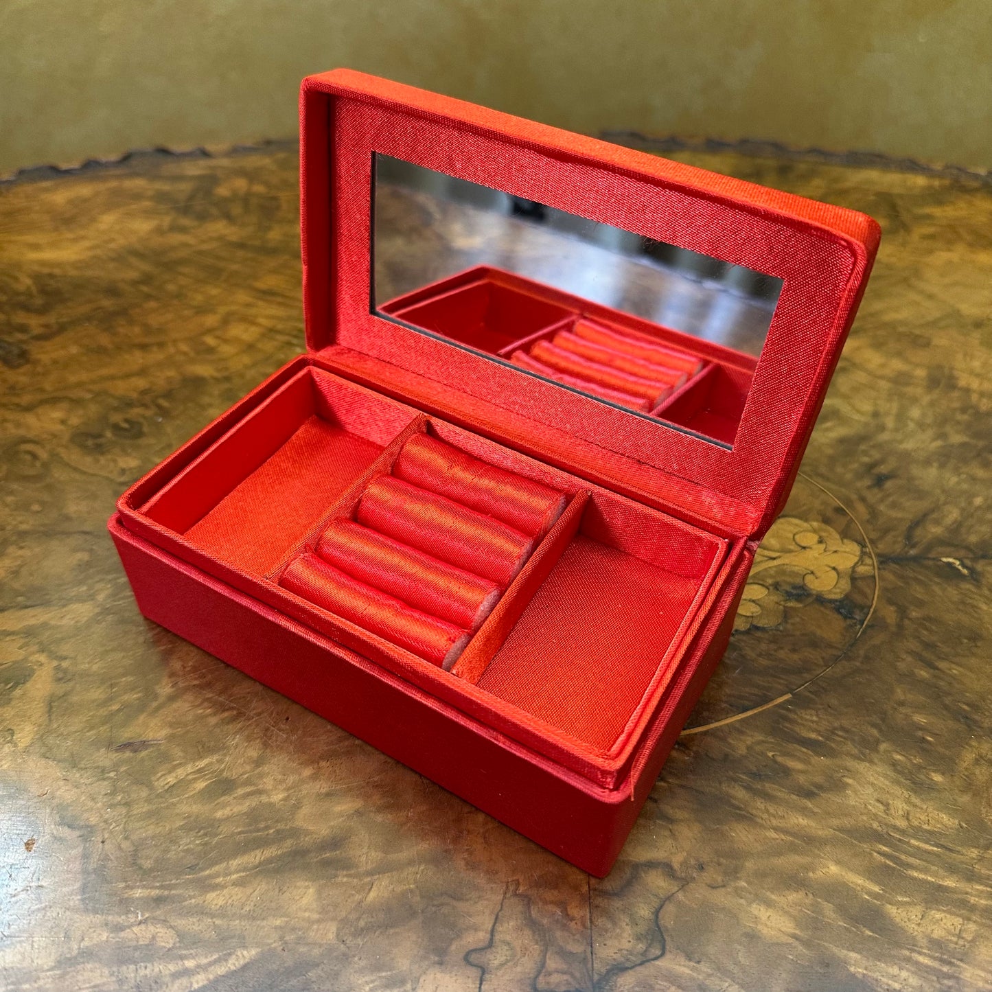 Red Floral Embroidery Jewellery Box
