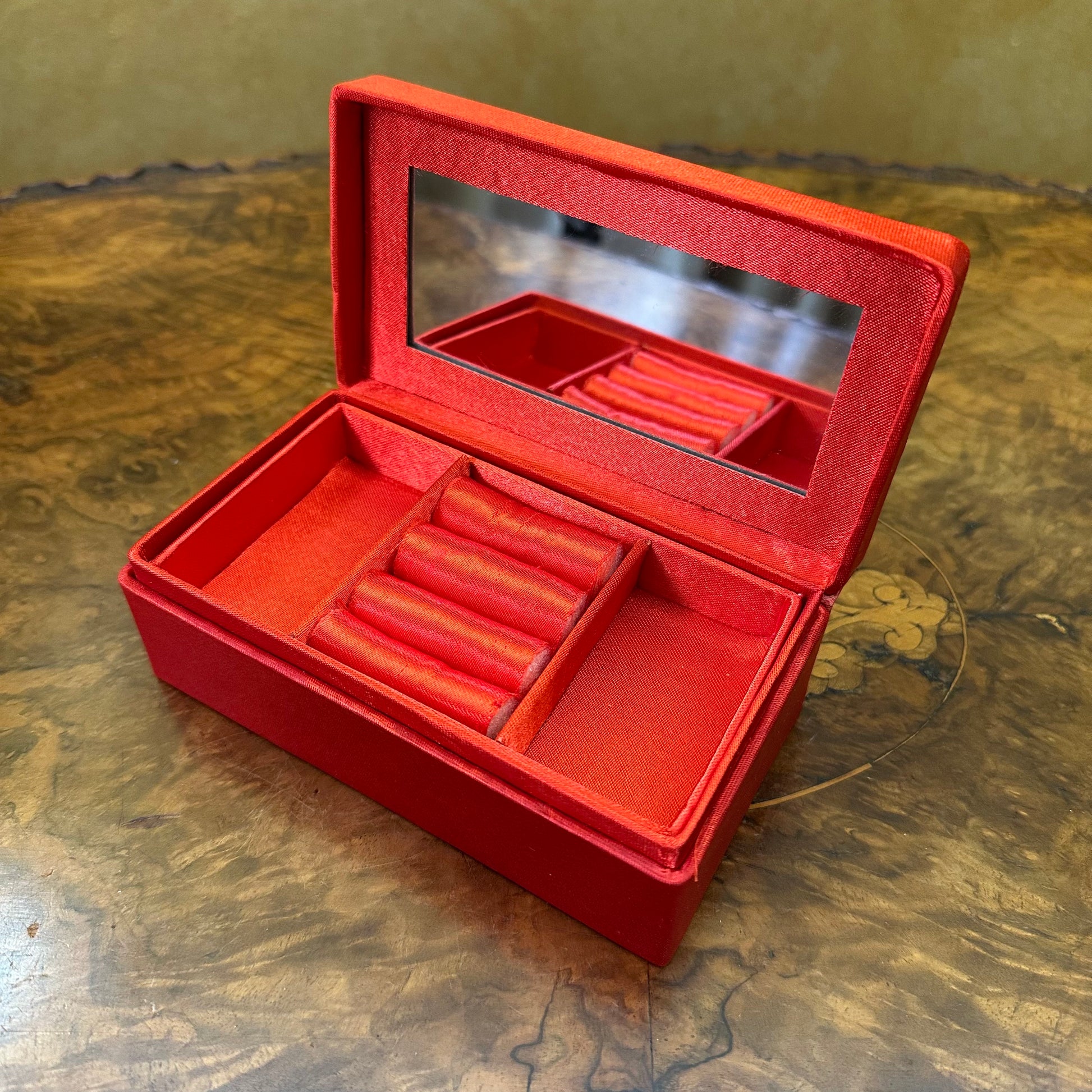 Red Floral Embroidery Jewellery Box