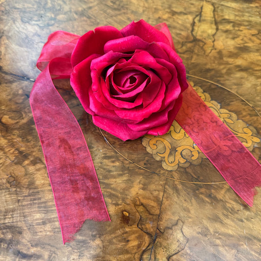Red Rose With Ribbon