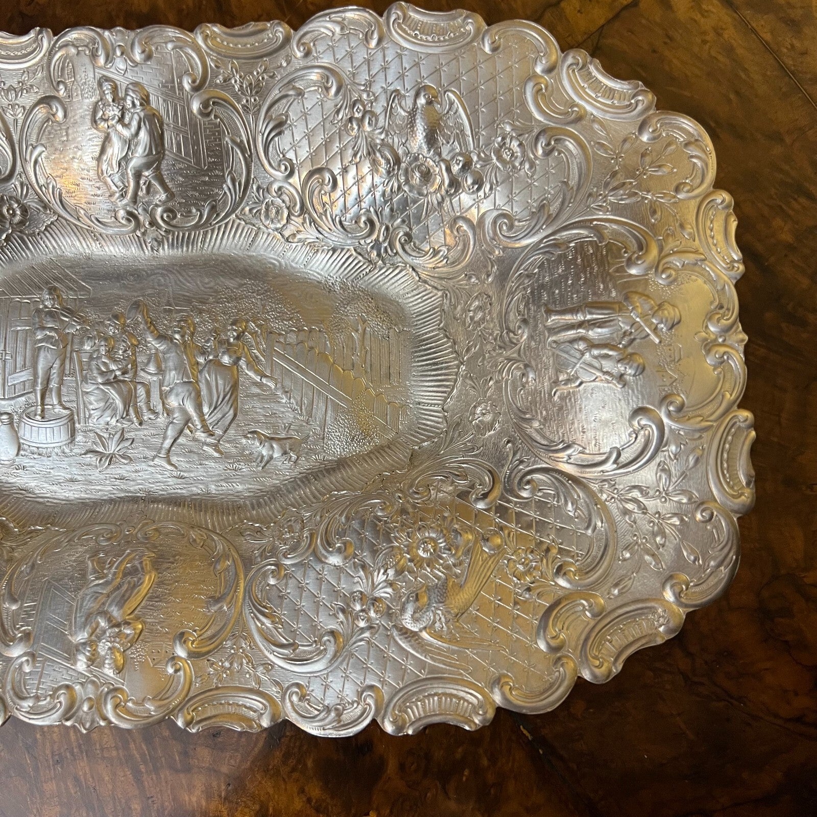 Silver Embossed Art Print  Display Bowl