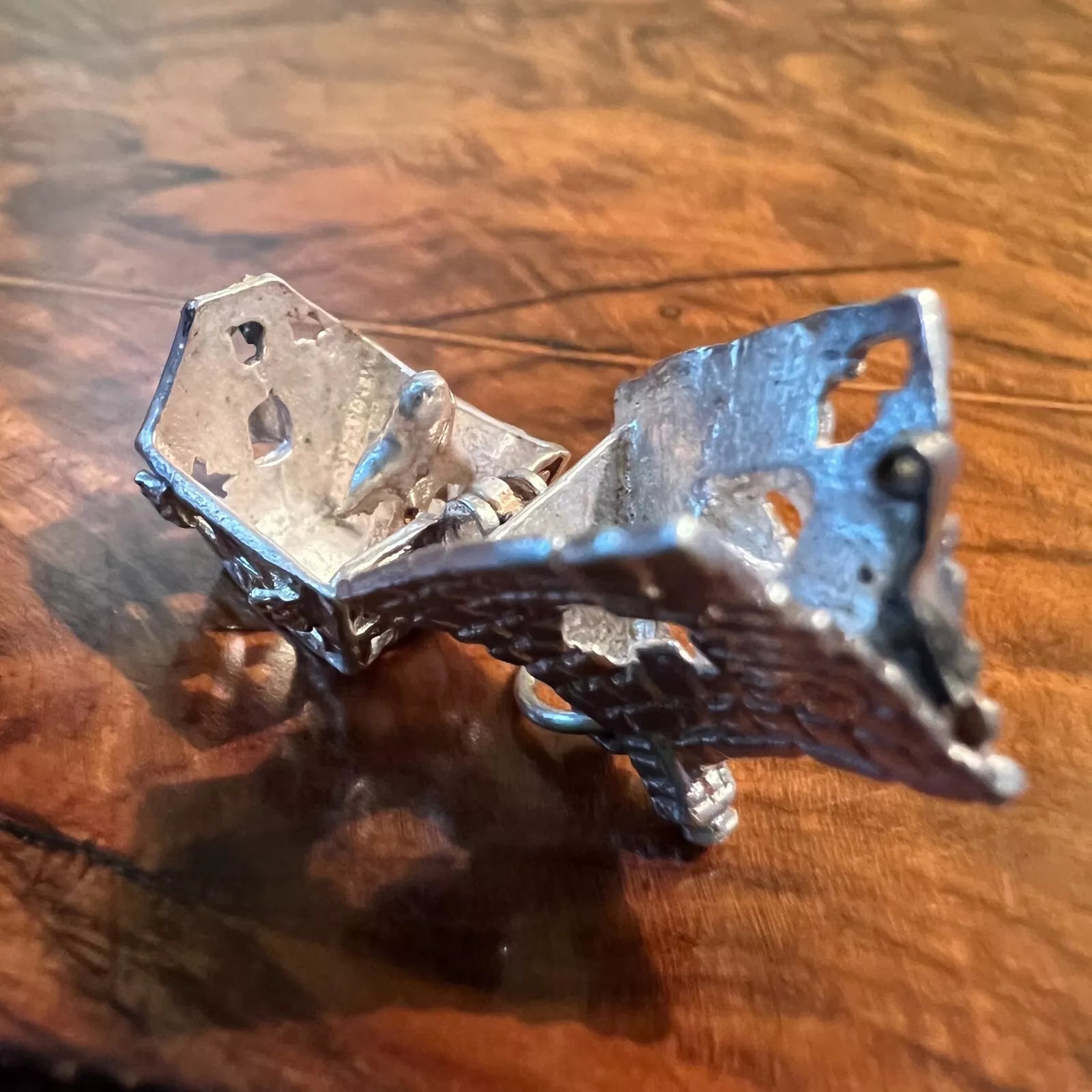 Silver Haunted House With Ghost Charm
