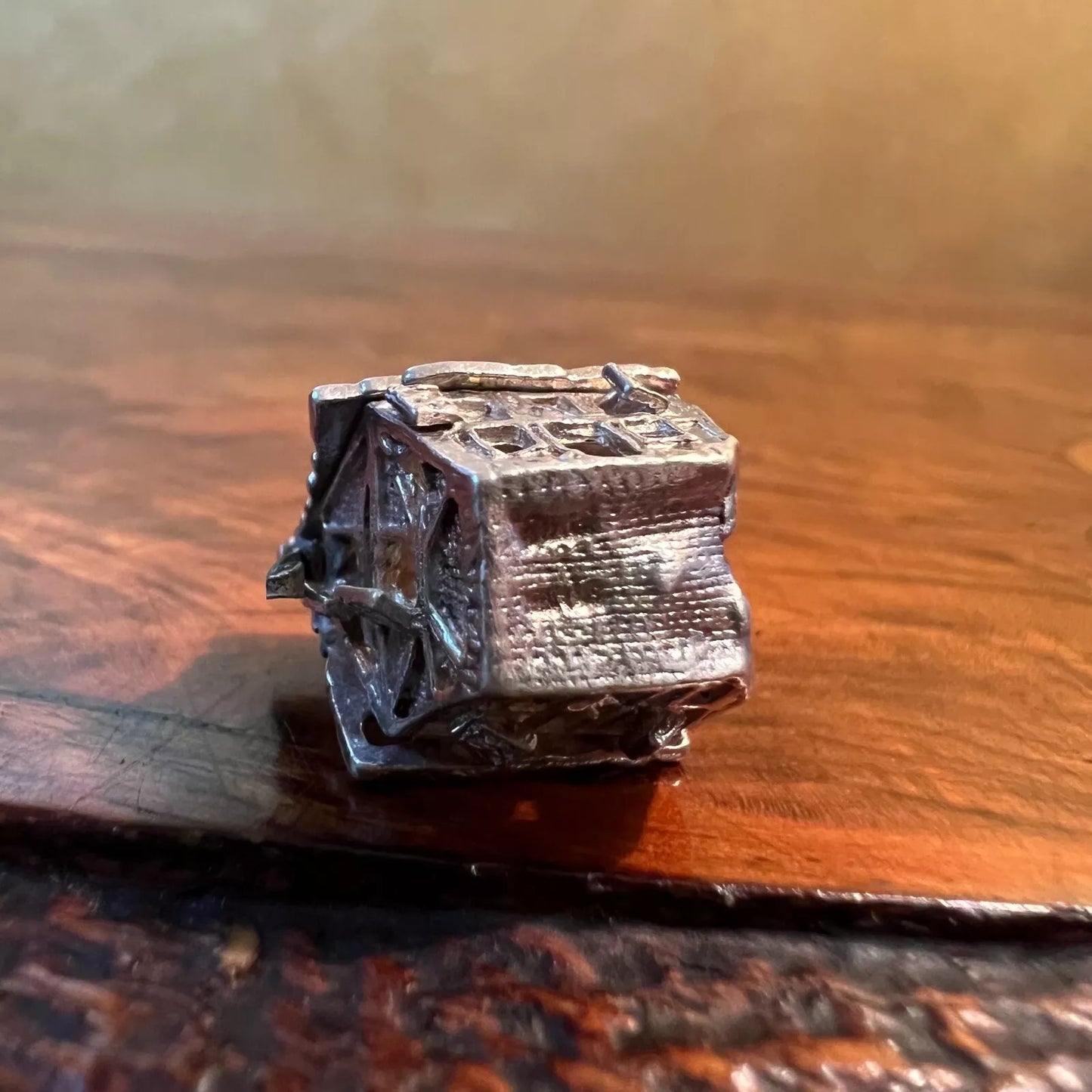 Silver Haunted House With Ghost Pendant Charm