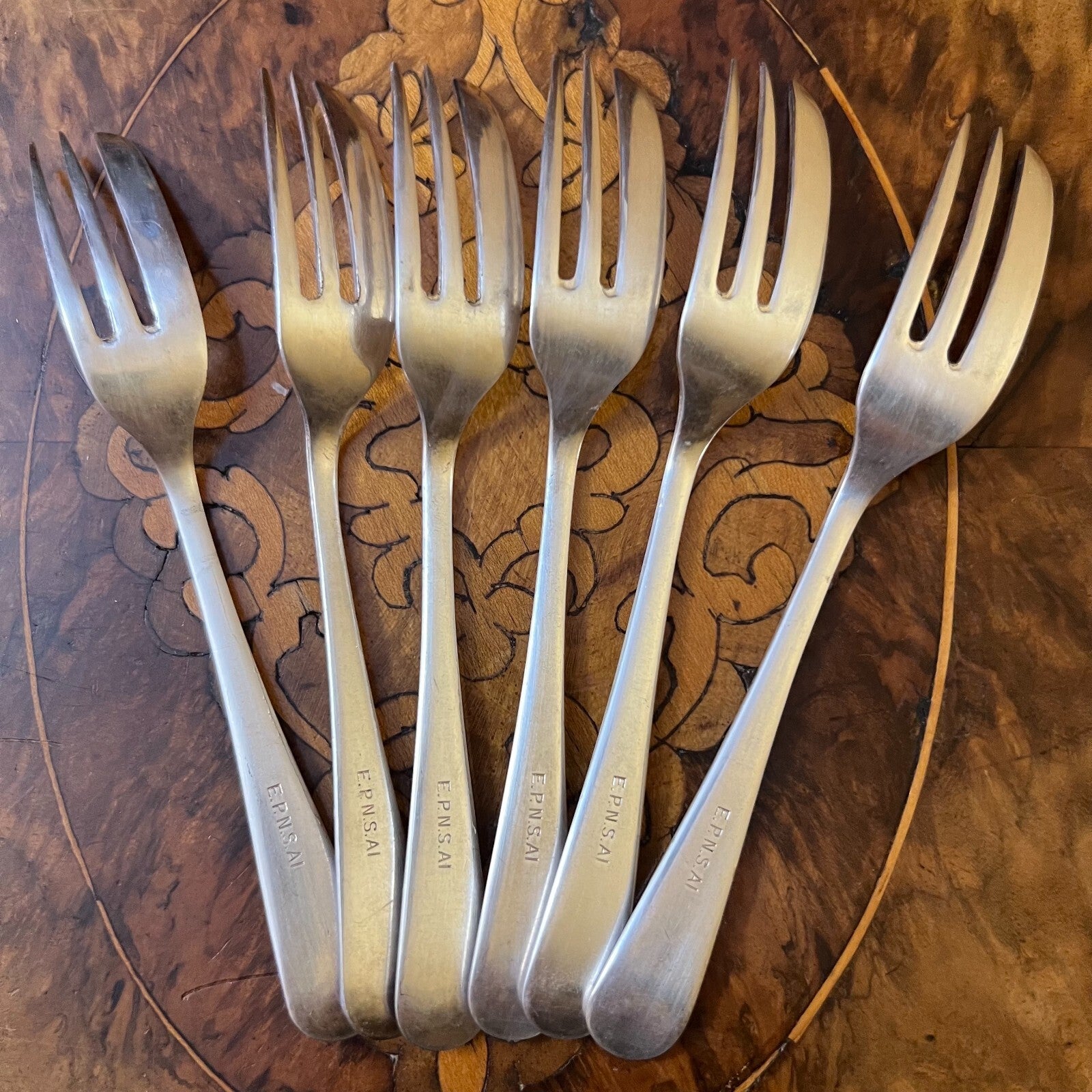 Silver Plated Dessert Forks Set of Six