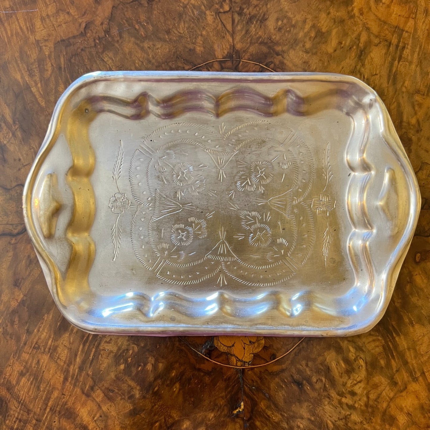 Silver Plated Port Glasses with Small Tray