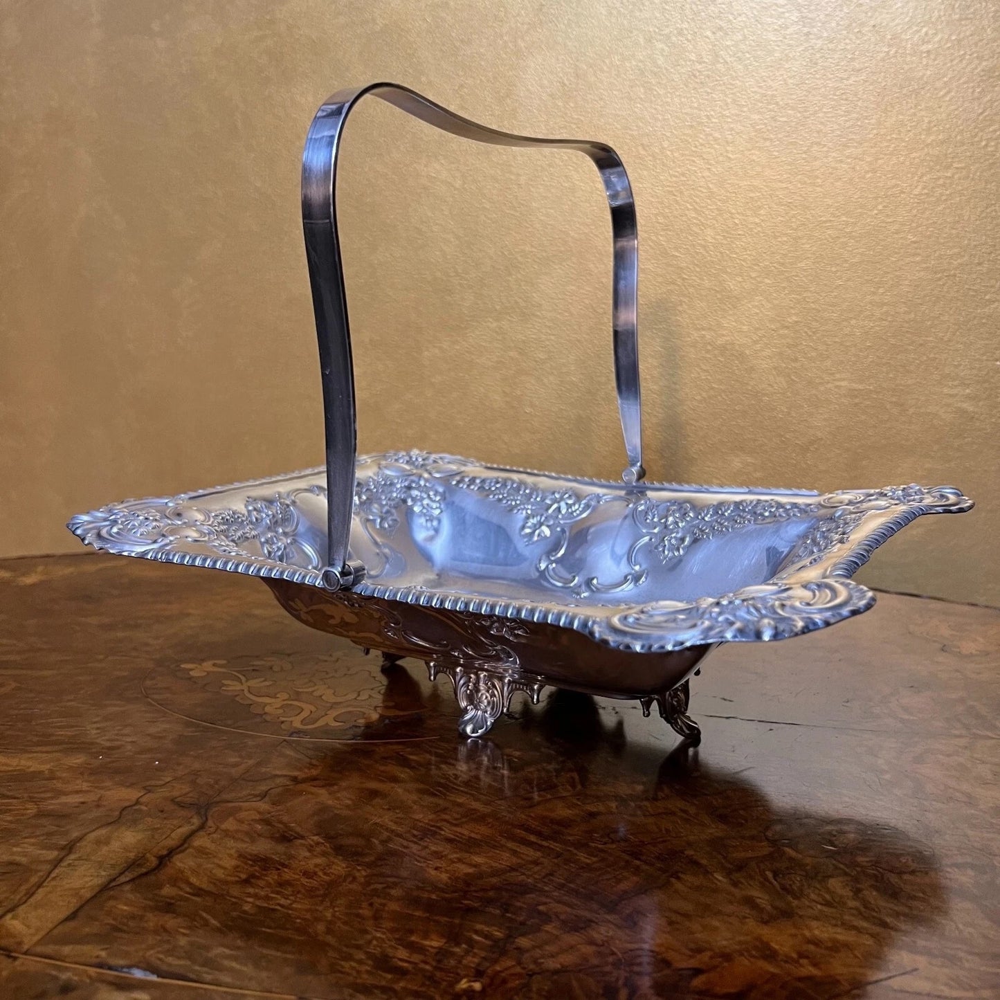 Silver Plated Tray Bowl With Handle
