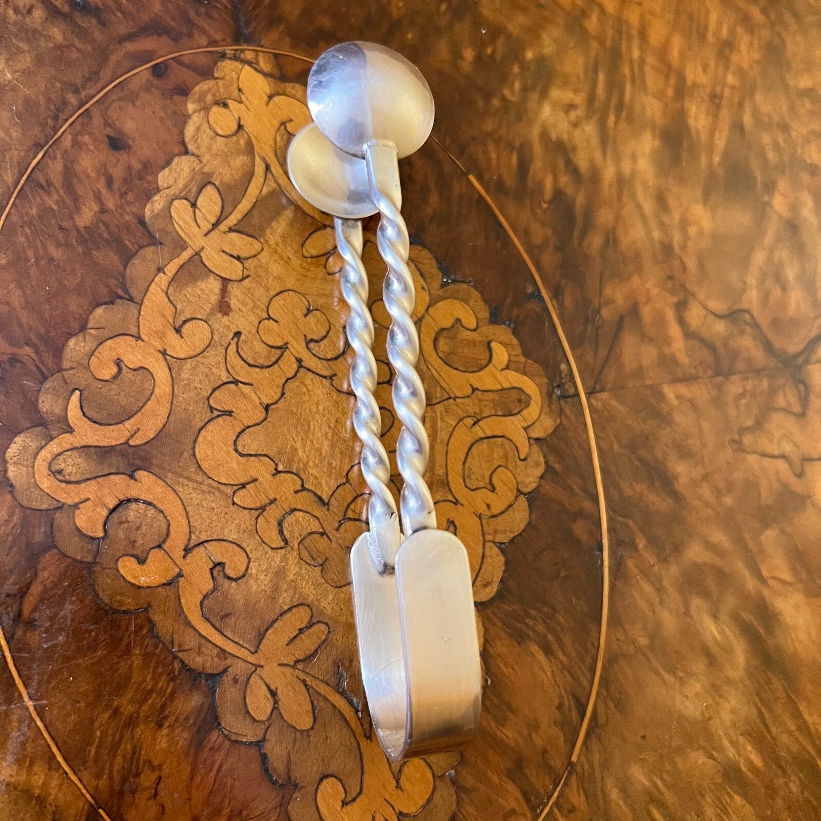 Silver Plated Twist Detail Tongs