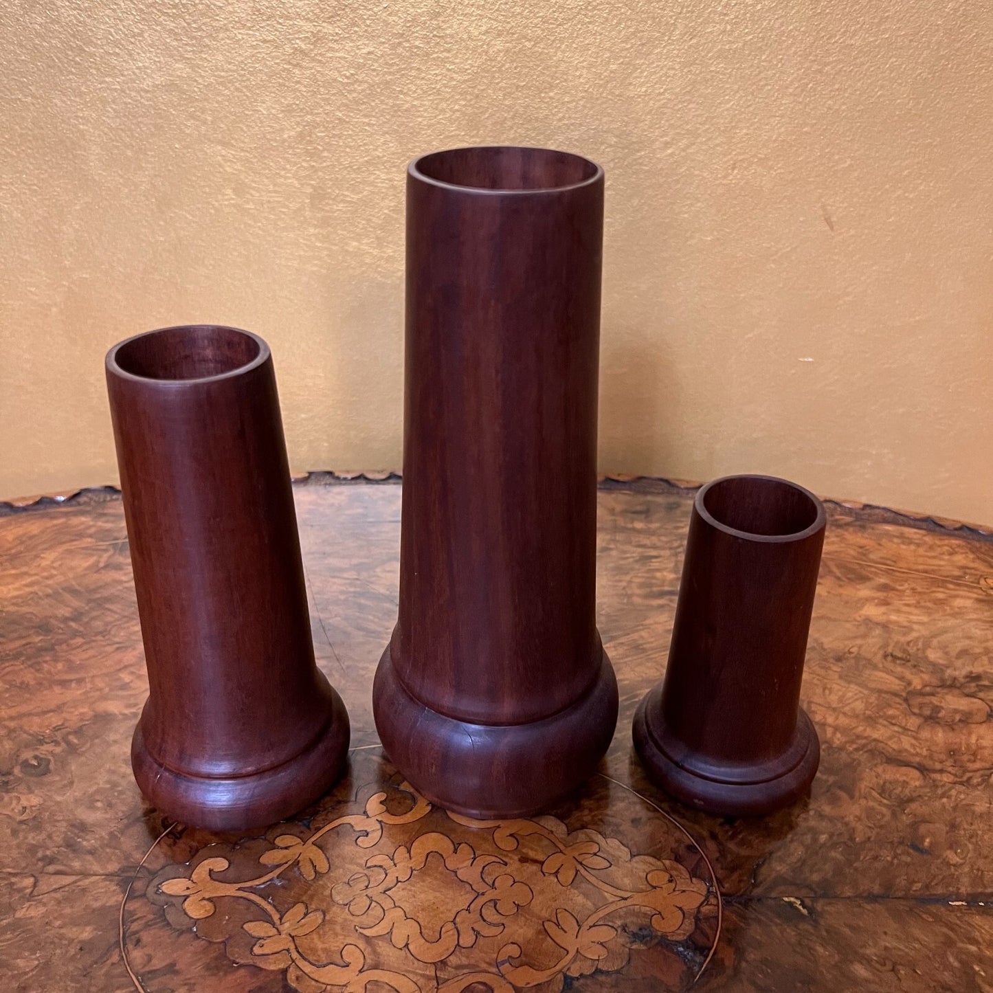 Three Hand Made Wooden Vase Hand made