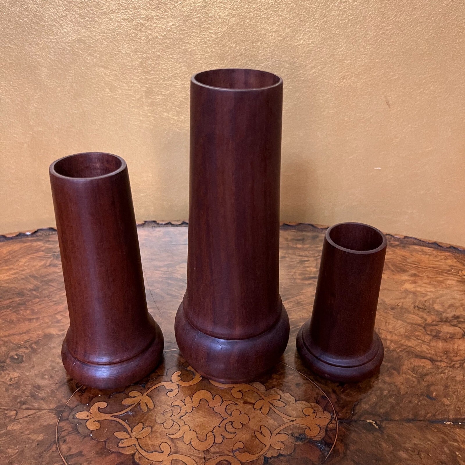Three Hand Made Wooden Vase Hand made