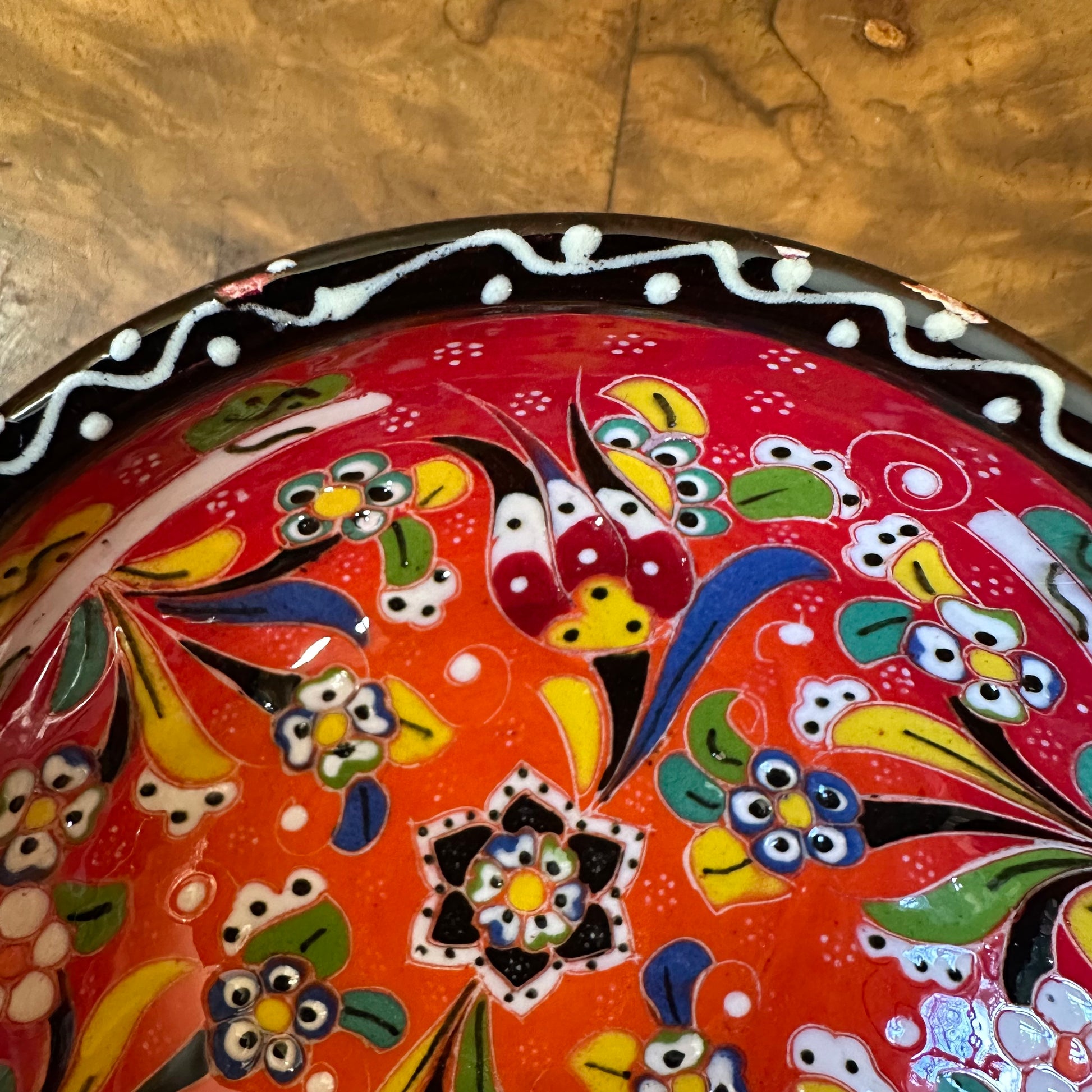 Turkish Pottery Hand Made Small Bowl Red