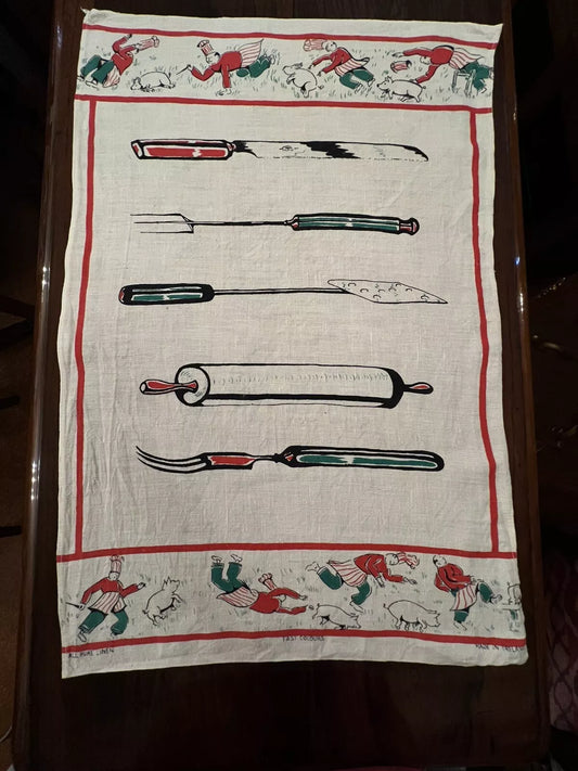VintageIrishPureLinenTeaTowel