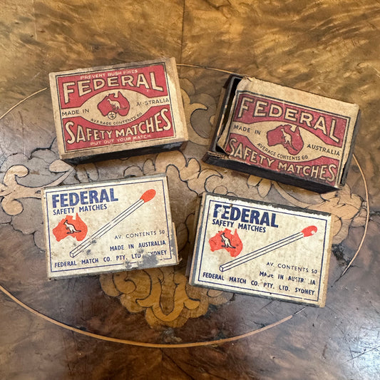 Vintage 1940s Federal Matches Set Of Four