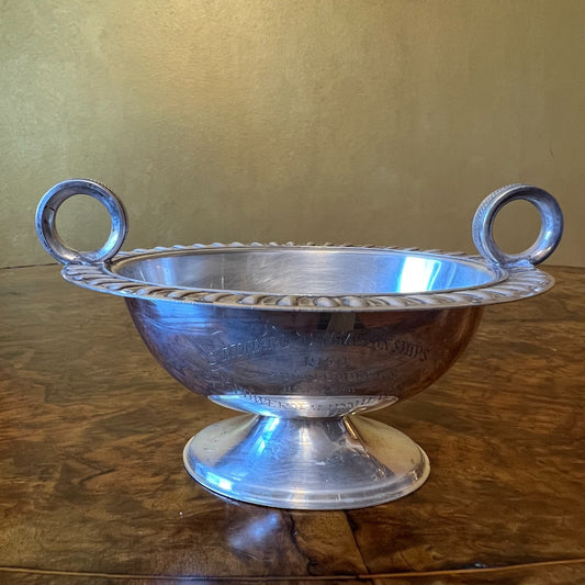 Vintage 1950 Silver Plated Ladies Doubles Awards Trophy