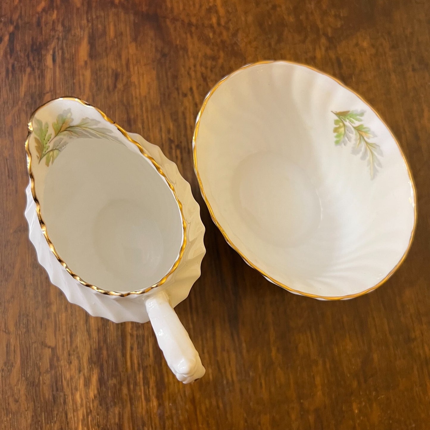 Vintage 1960s Aynsley Leaves Milk & Sugar