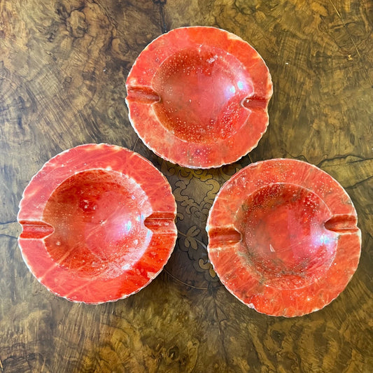 Vintage 3 Set_Orange_Alabaster Ashtrays