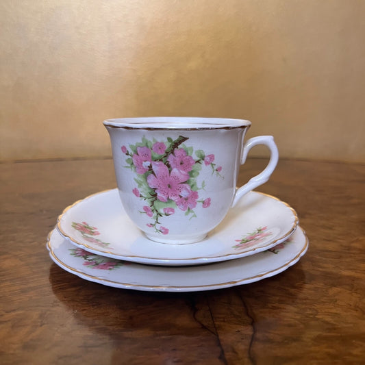 Vintage A J Wilinson Pink Floral Trio Set