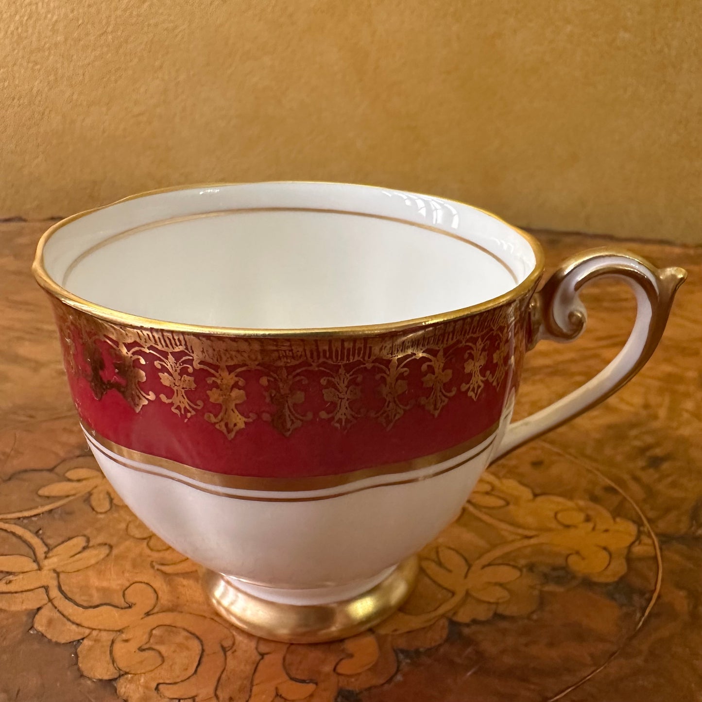 Vintage Bell China Red & Gold Print Cup