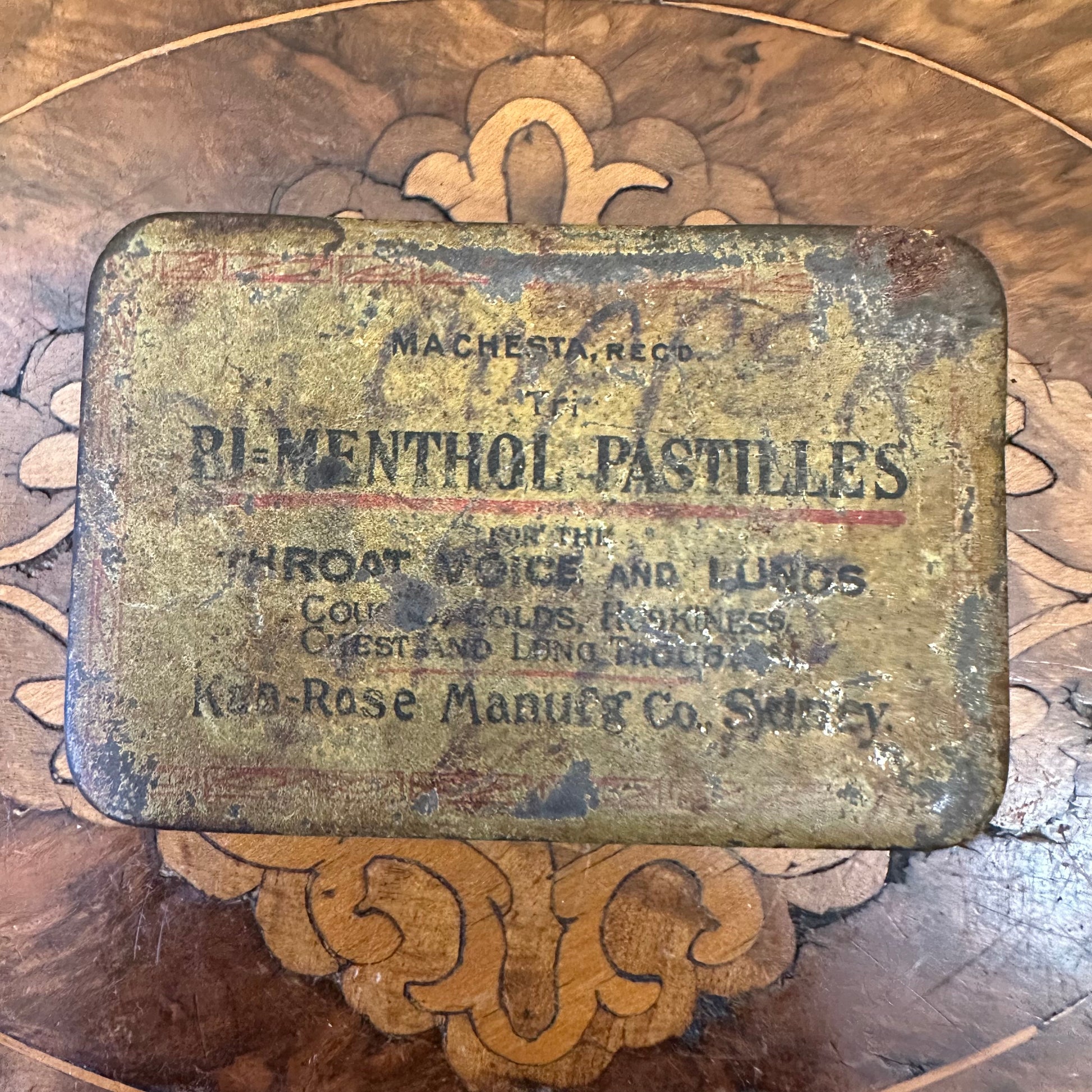 Vintage Bi Menthol Pastilles Advertising Tin
