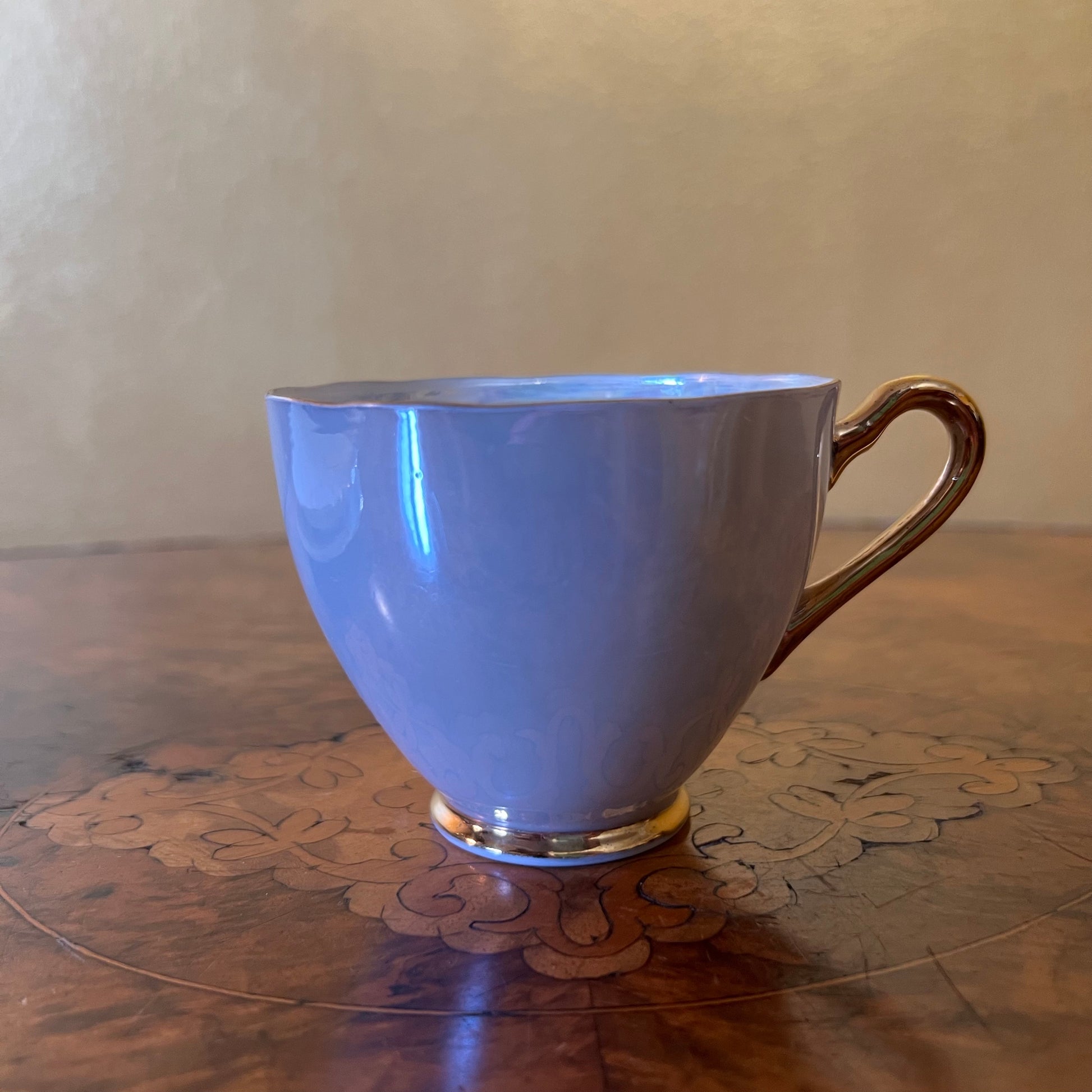 Vintage Blue Grey Pearl Like Tea Cup