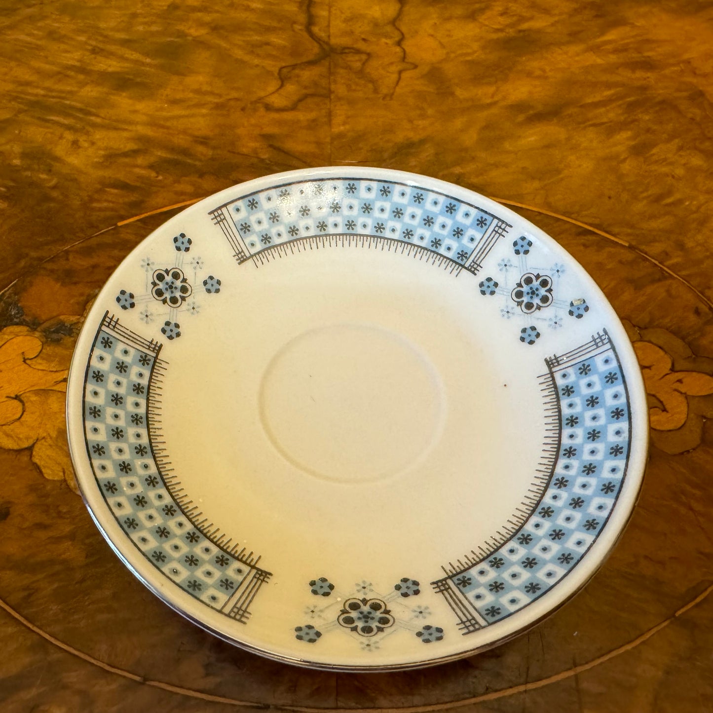 Vintage Blue & White Pattern Saucer
