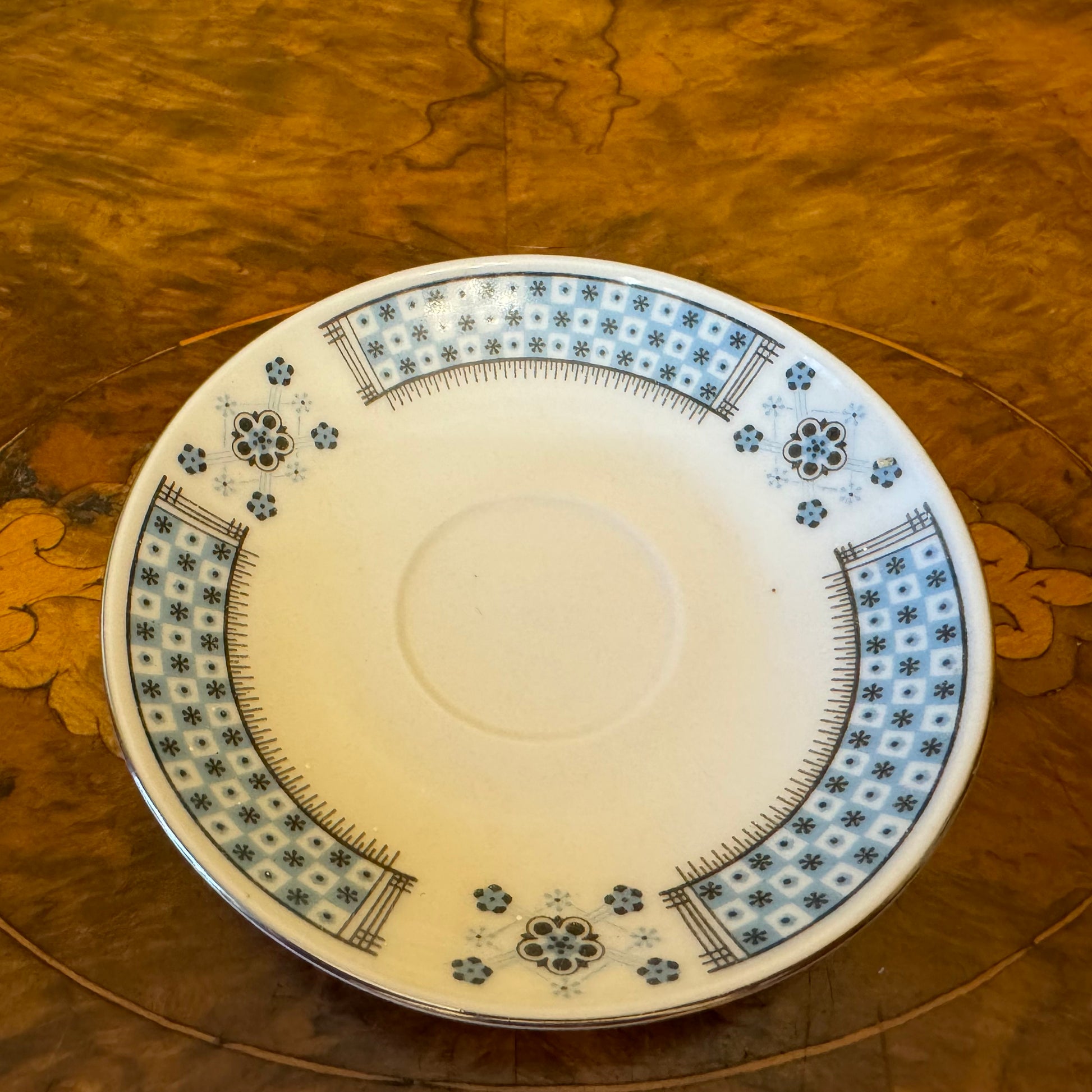 Vintage Blue & White Pattern Saucer