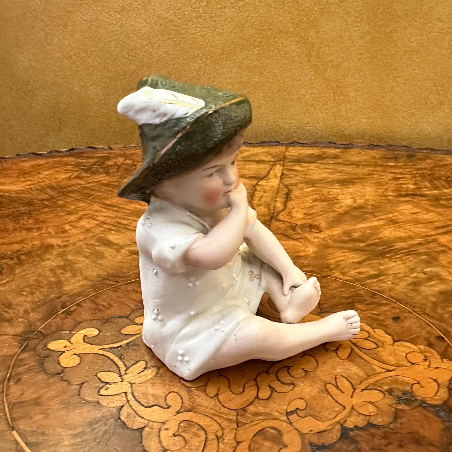 Vintage Boy Bisque Figurine Ornament