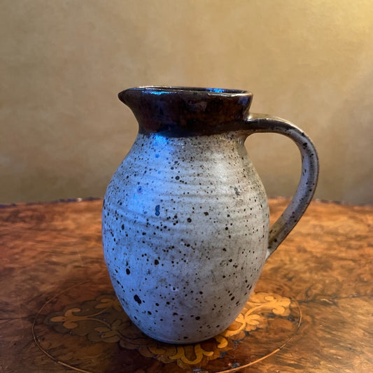 Vintage Brown Spot Pottery Jug