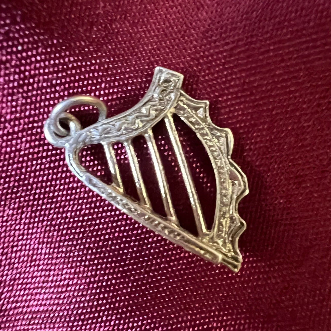 Vintage Celtic Harp Pendant Or Charm