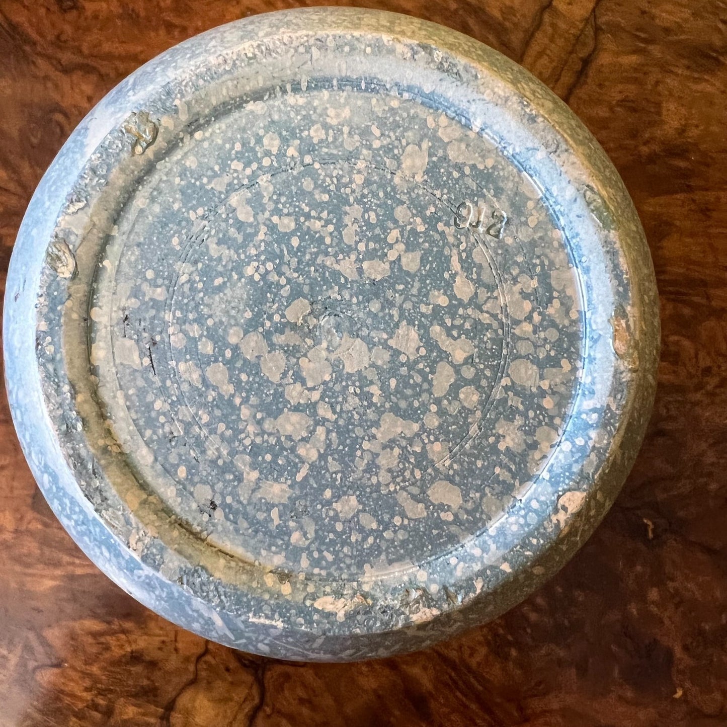 Vintage Ceramic  Floral Blue Vase
