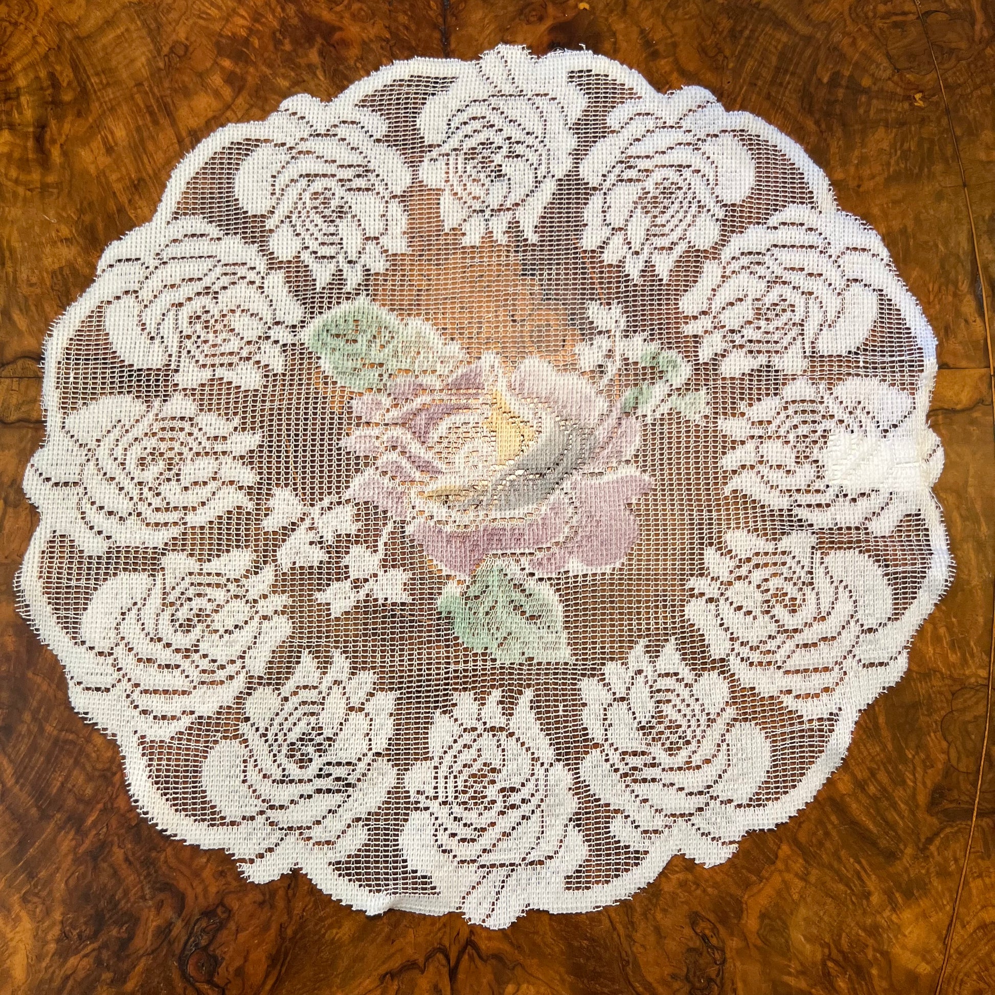 Vintage Colour Centre Lace Doily