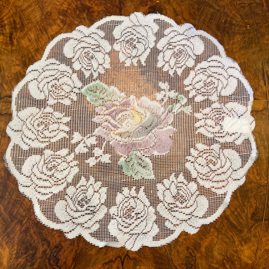 Vintage Colour Centre Lace Doily