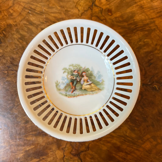 Vintage Couples Print Bowl On Stand