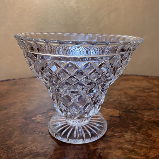 Vintage Crystal Diamond Cut Vase