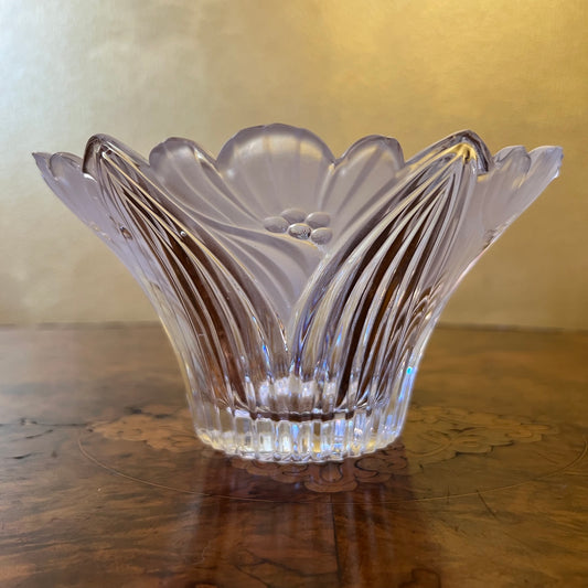 Vintage Crystal Flower Design Bowl