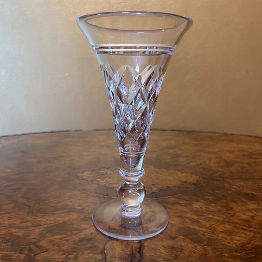 Vintage Crystal Trumpet Shape Vase
