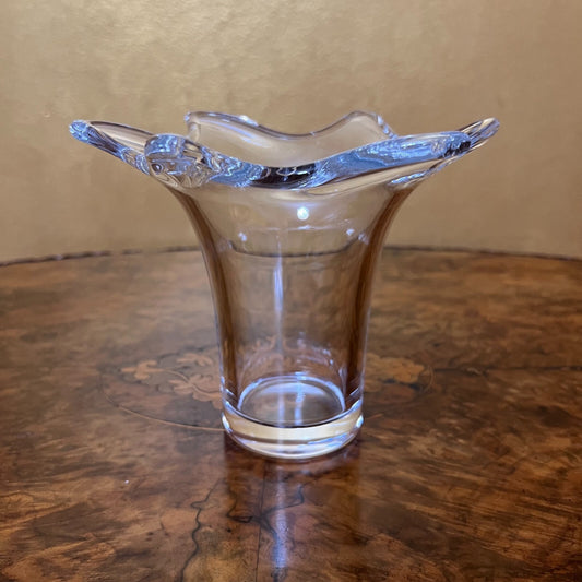 Vintage Curved Edge Glass Vase