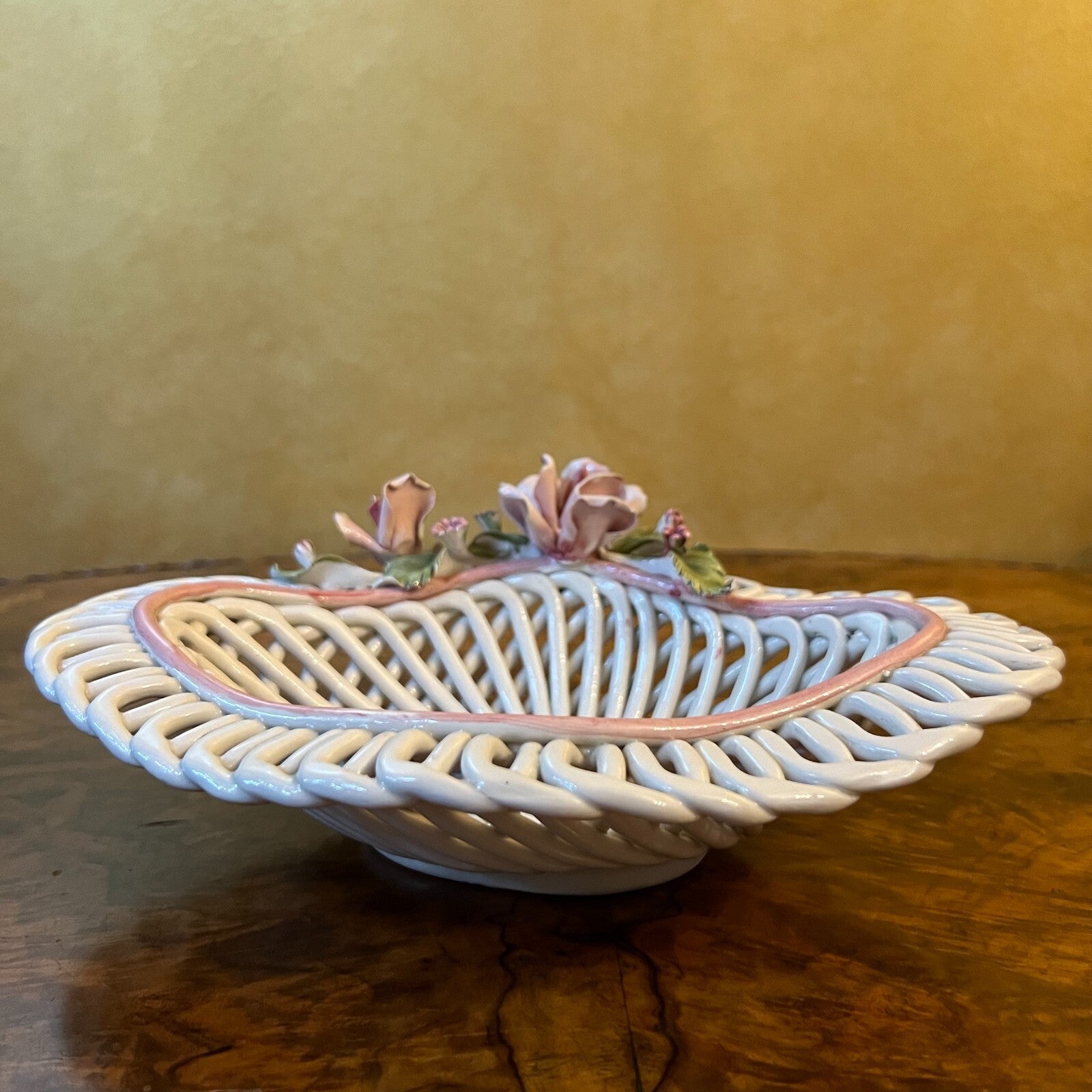 Vintage Display Porcelain Weave Bowl