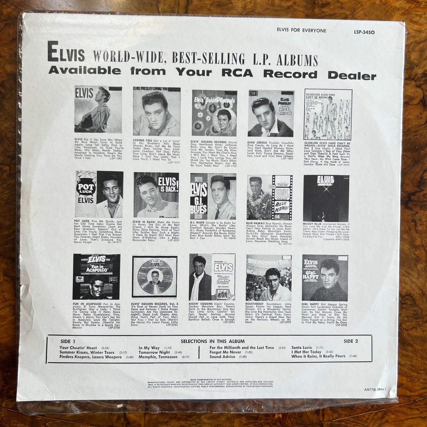 Vintage Elvis Presley For Everyone! Vinyl Record