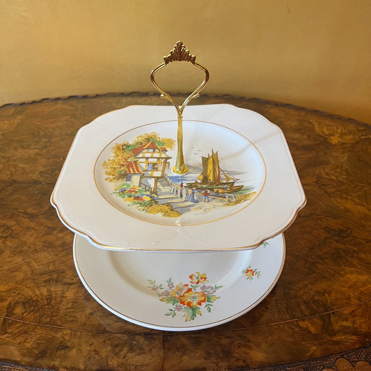Vintage Falcon Ware & British Anchor Cake Plate Stand