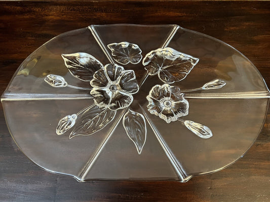 Vintage Floral Glass Detail Platter